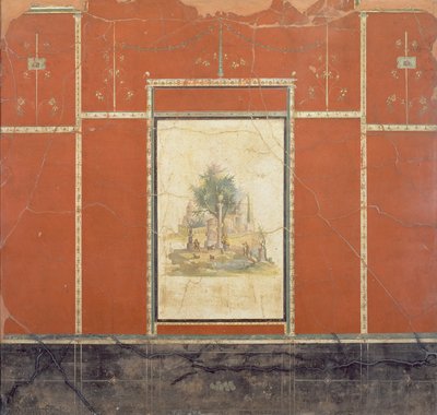 Paesaggio rustico, dalla stanza rossa nella Villa di Agrippa Postumo a Boscotrecase, 10 a.C. da Unbekannt Unbekannt
